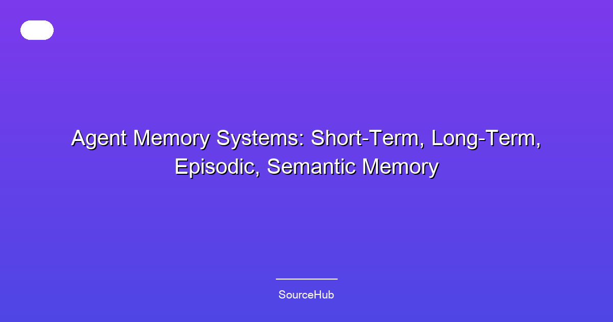 Agent Memory Systems: Short-Term, Long-Term, Episodic, Semantic Memory