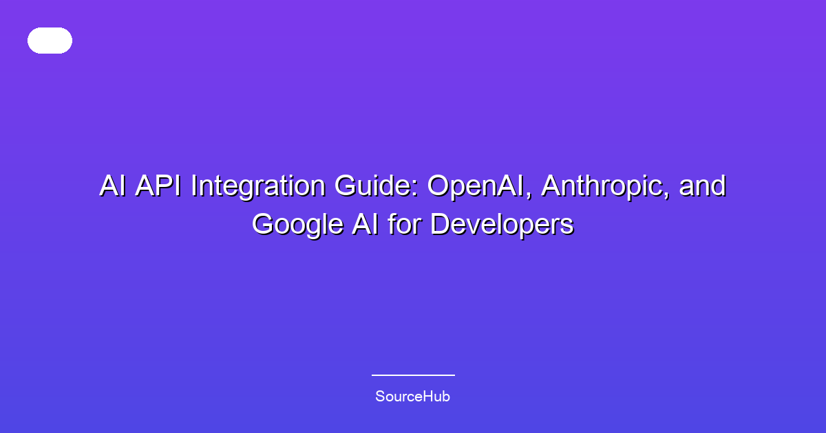 AI API Integration Guide: OpenAI, Anthropic, and Google AI for Developers