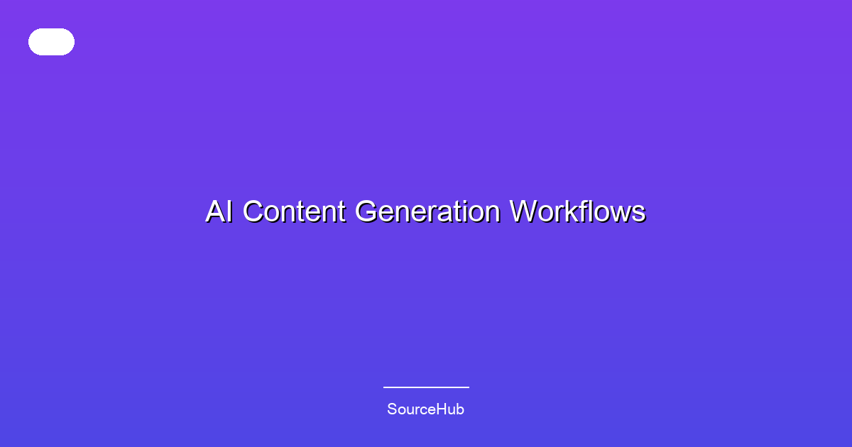 AI Content Generation Workflows