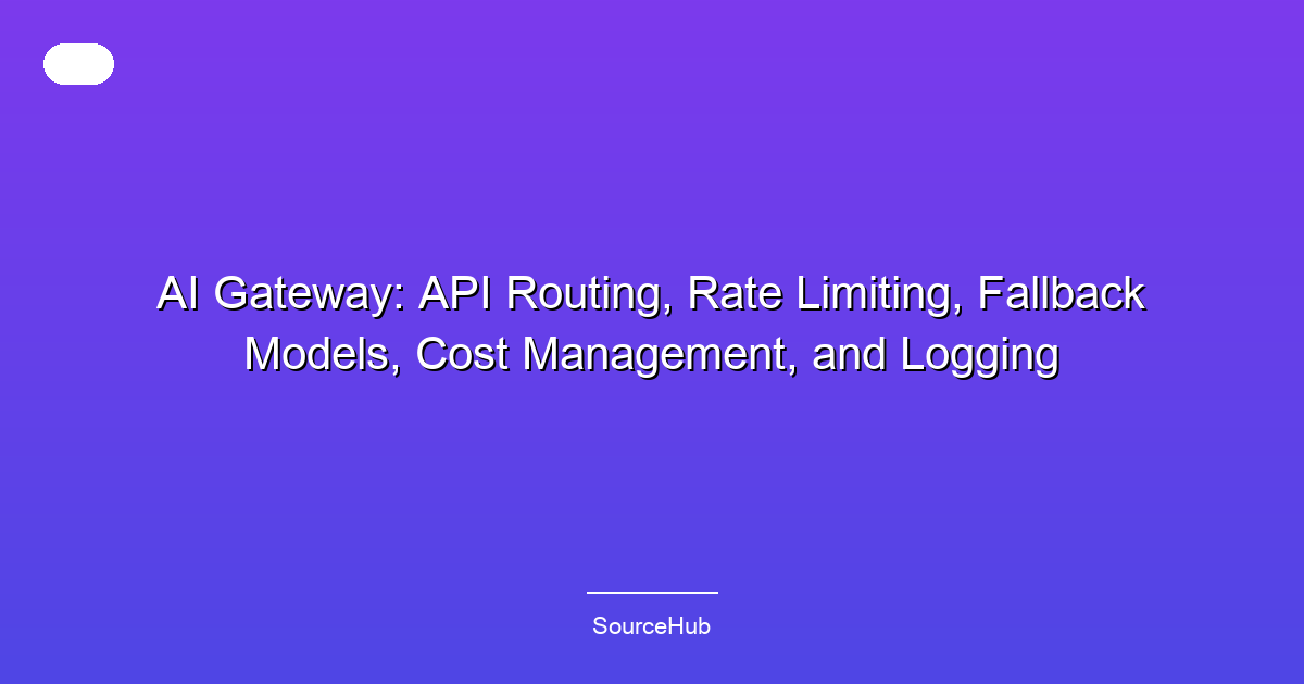 AI Gateway: API Routing, Rate Limiting, Fallback Models, Cost Management, and Logging