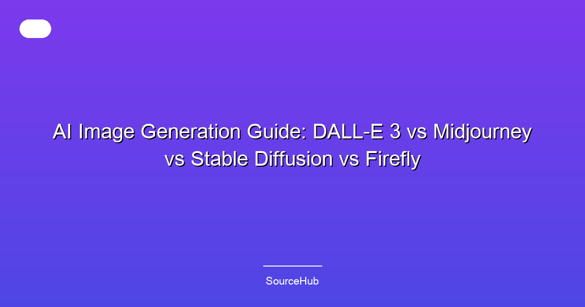 AI Image Generation Guide: DALL-E 3 vs Midjourney vs Stable Diffusion vs Firefly