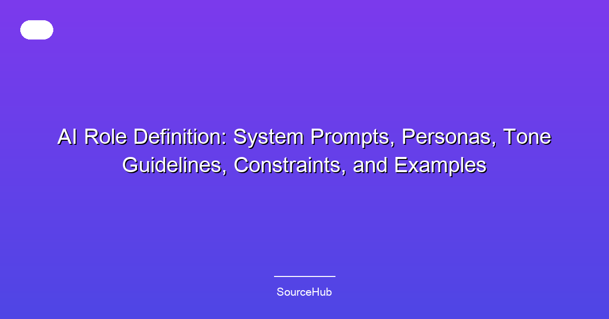 AI Role Definition: System Prompts, Personas, Tone Guidelines, Constraints, and Examples