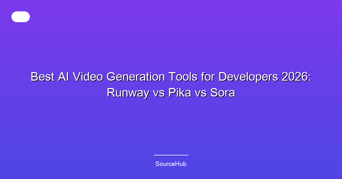 Best AI Video Generation Tools for Developers 2026: Runway vs Pika vs Sora