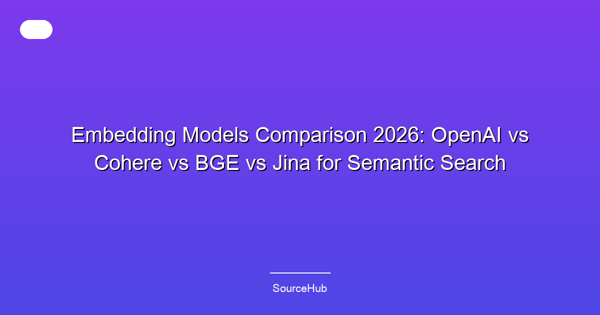 Embedding Models Comparison 2026: OpenAI vs Cohere vs BGE vs Jina for Semantic Search