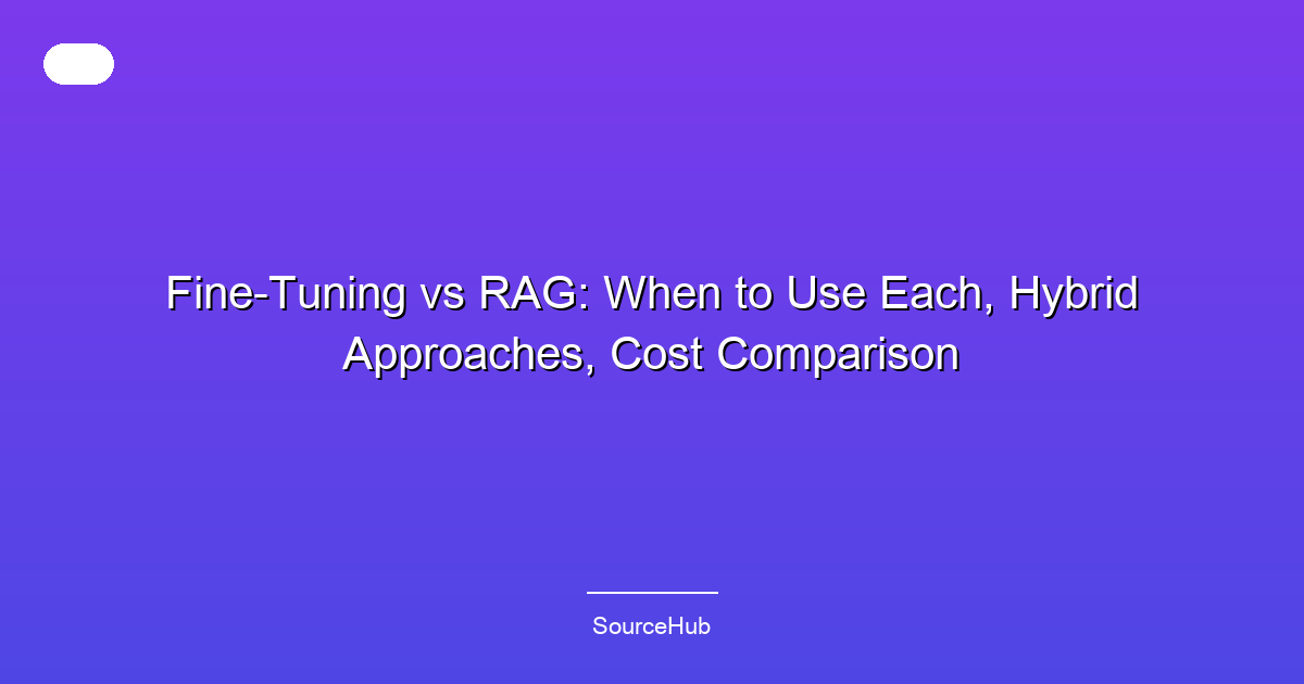 Fine-Tuning vs RAG: When to Use Each, Hybrid Approaches, Cost Comparison