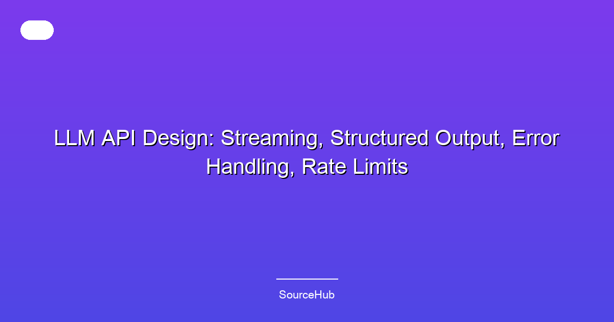 LLM API Design: Streaming, Structured Output, Error Handling, Rate Limits