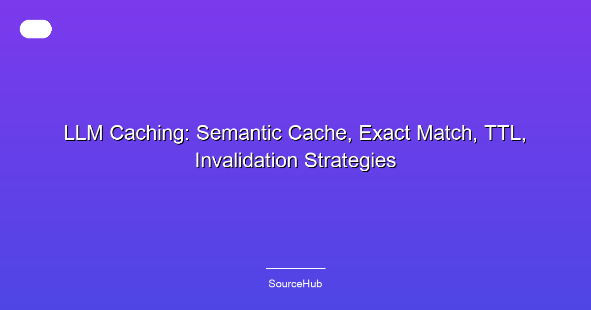 LLM Caching: Semantic Cache, Exact Match, TTL, Invalidation Strategies