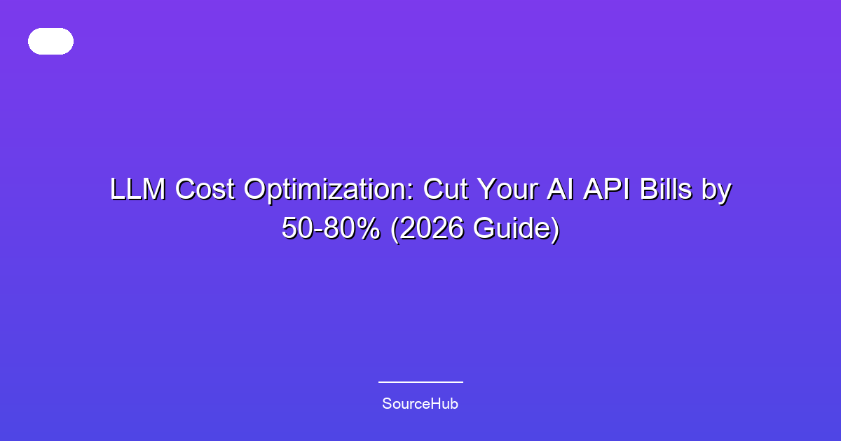 LLM Cost Optimization: Cut Your AI API Bills by 50-80% (2026 Guide)
