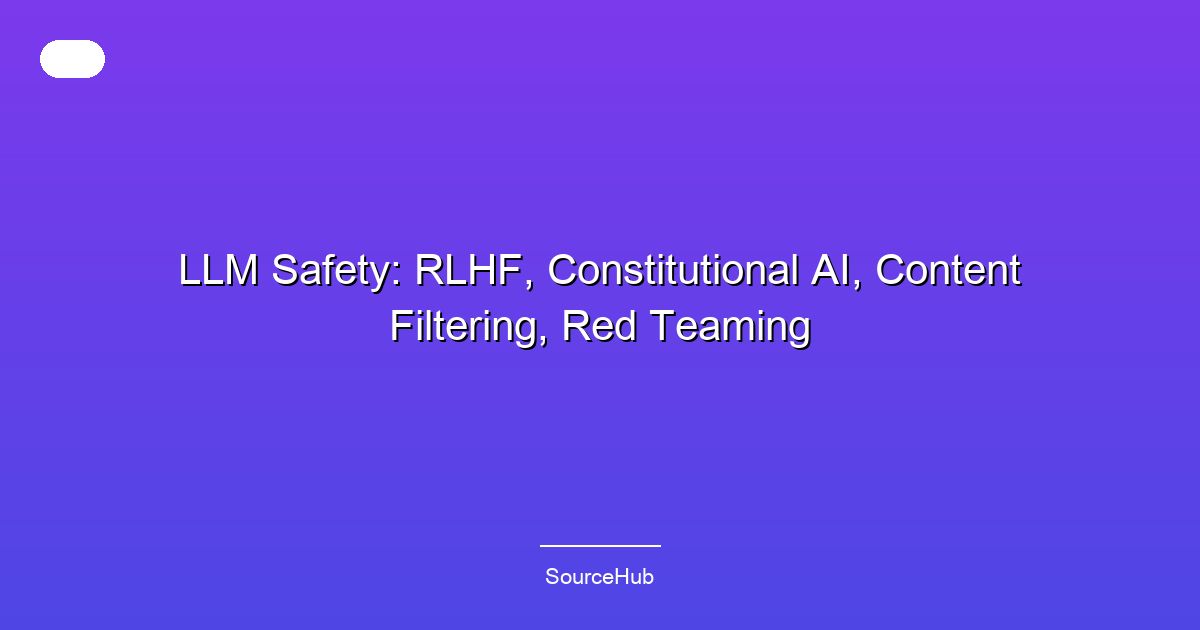 LLM Safety: RLHF, Constitutional AI, Content Filtering, Red Teaming