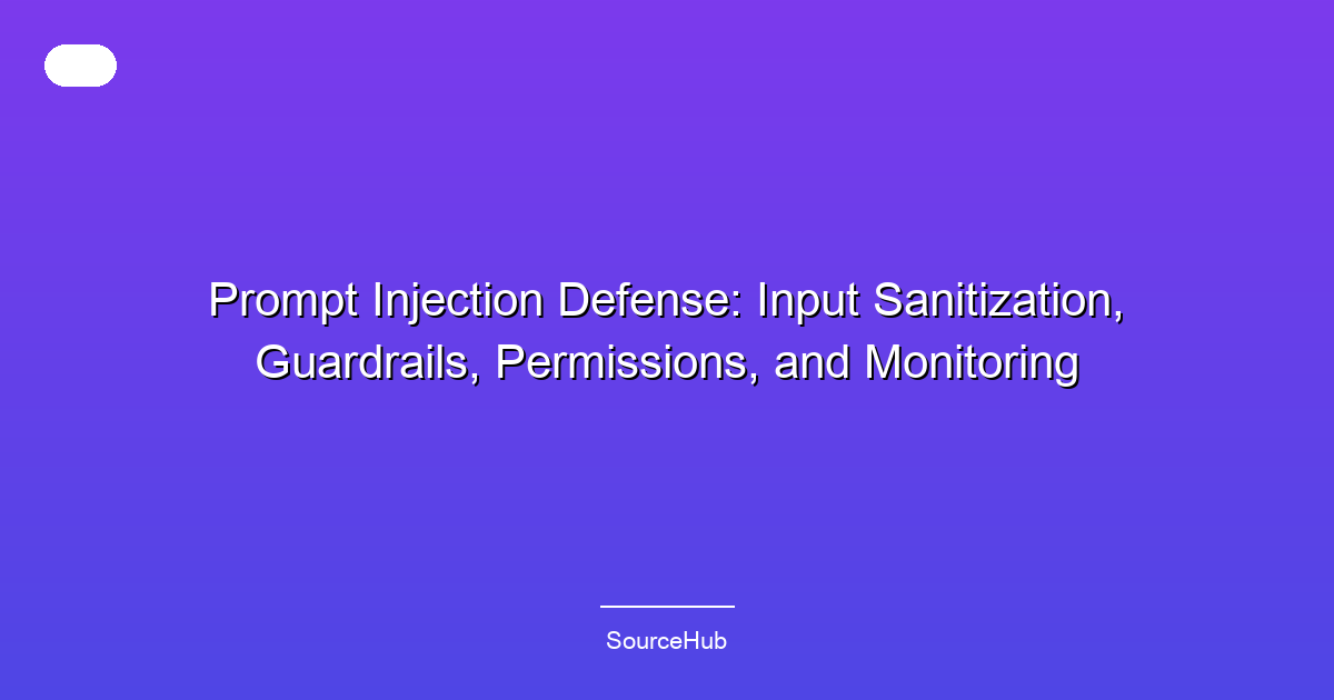 Prompt Injection Defense: Input Sanitization, Guardrails, Permissions, and Monitoring