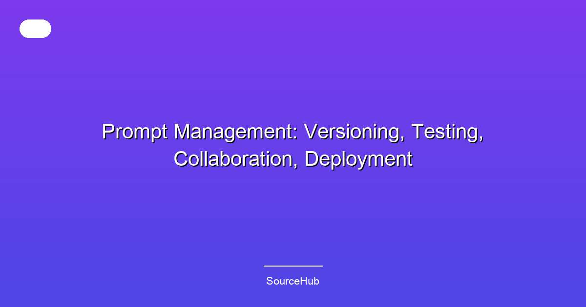 Prompt Management: Versioning, Testing, Collaboration, Deployment