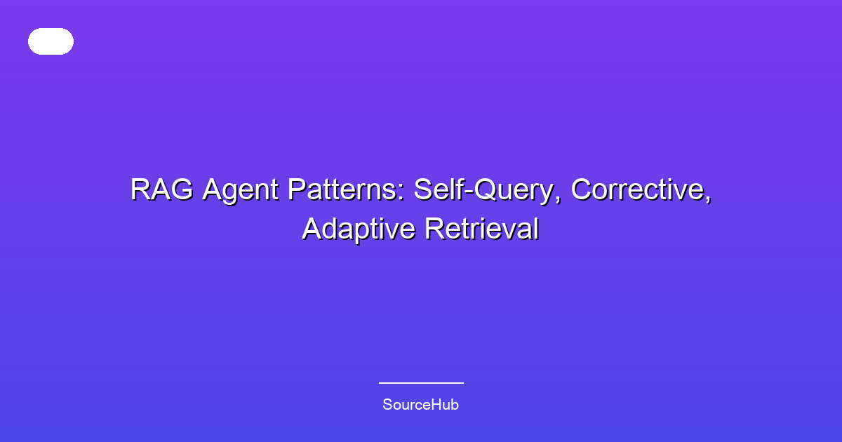 RAG Agent Patterns: Self-Query, Corrective, Adaptive Retrieval
