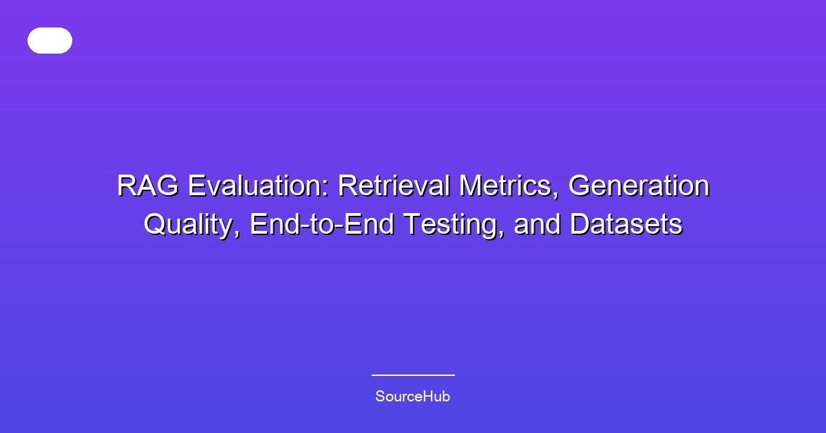 RAG Evaluation: Retrieval Metrics, Generation Quality, End-to-End Testing, and Datasets