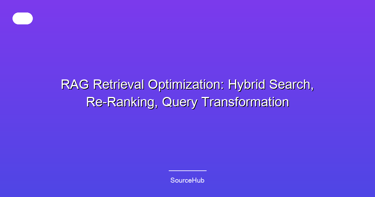 RAG Retrieval Optimization: Hybrid Search, Re-Ranking, Query Transformation