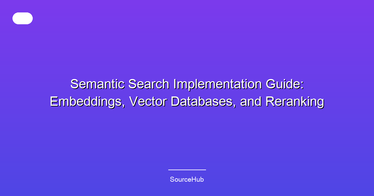 Semantic Search Implementation Guide: Embeddings, Vector Databases, and Reranking