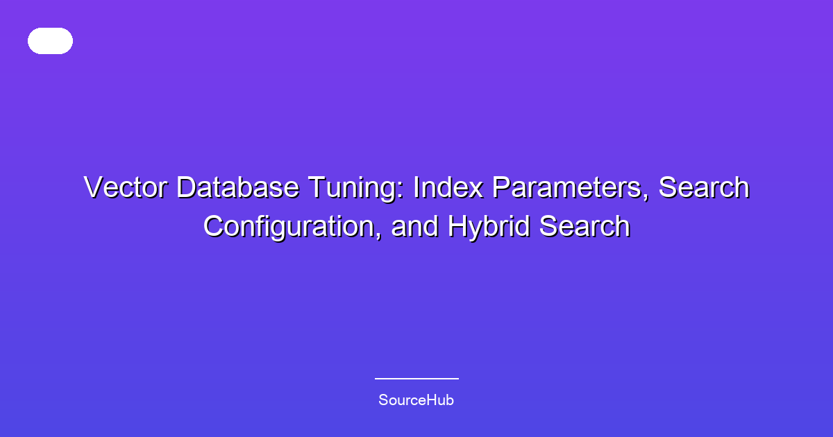 Vector Database Tuning: Index Parameters, Search Configuration, and Hybrid Search