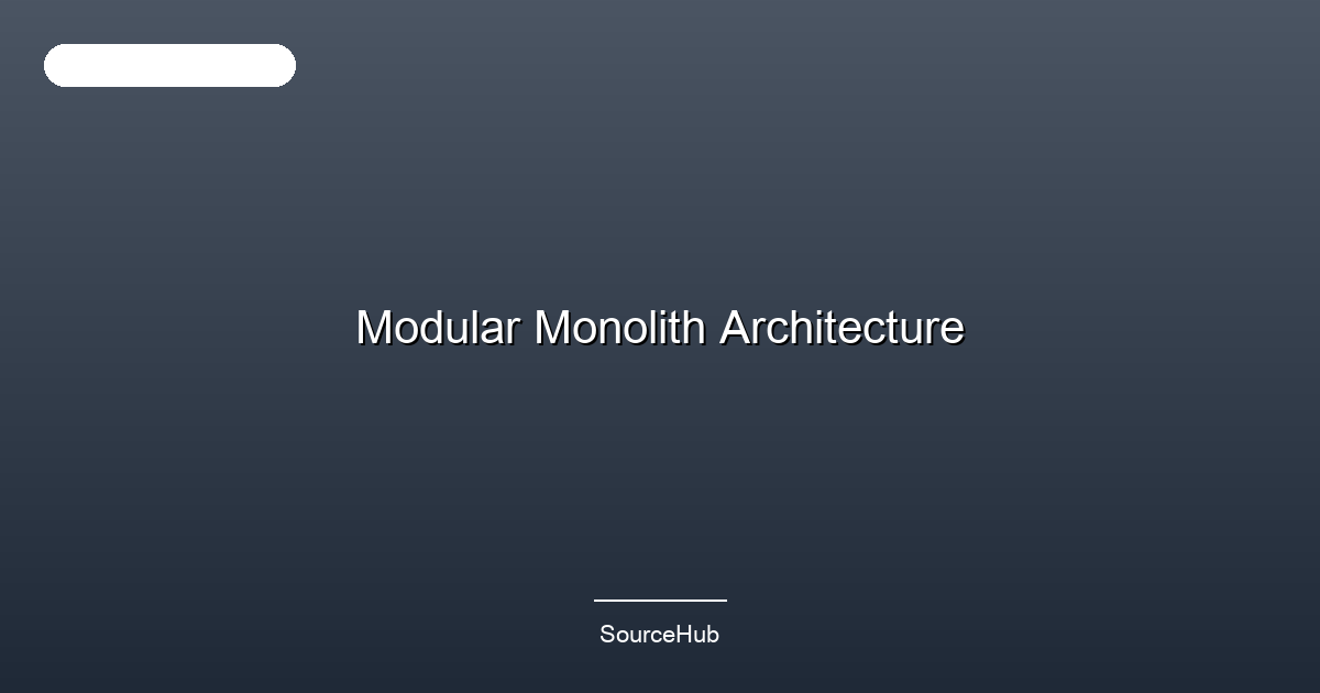 Modular Monolith Architecture