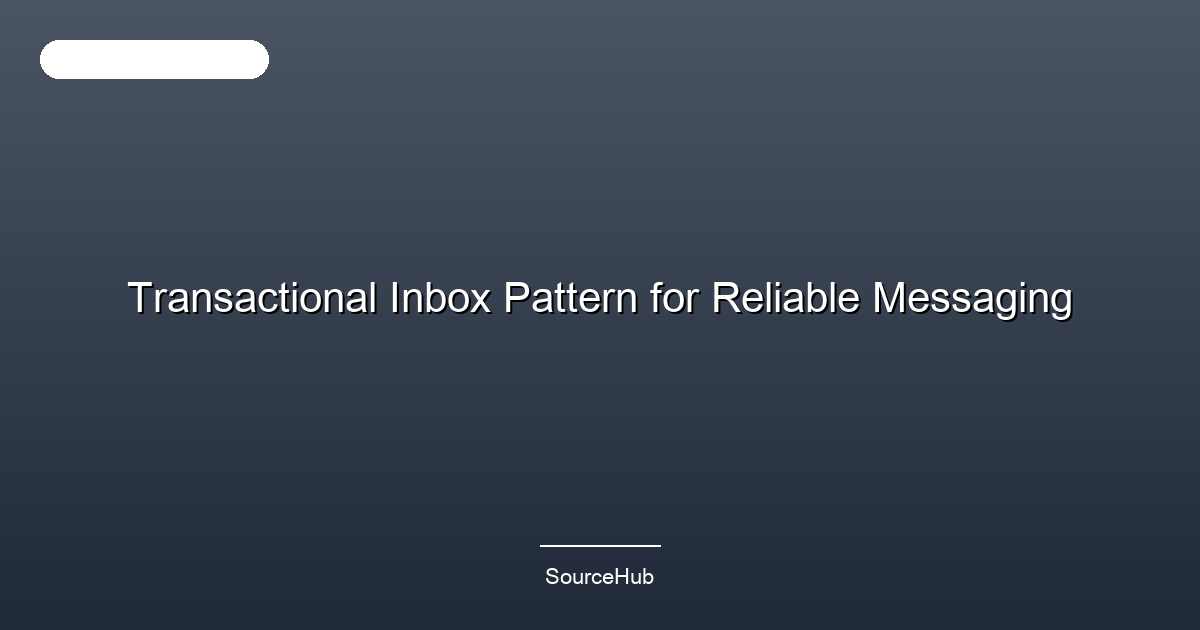 Transactional Inbox Pattern for Reliable Messaging