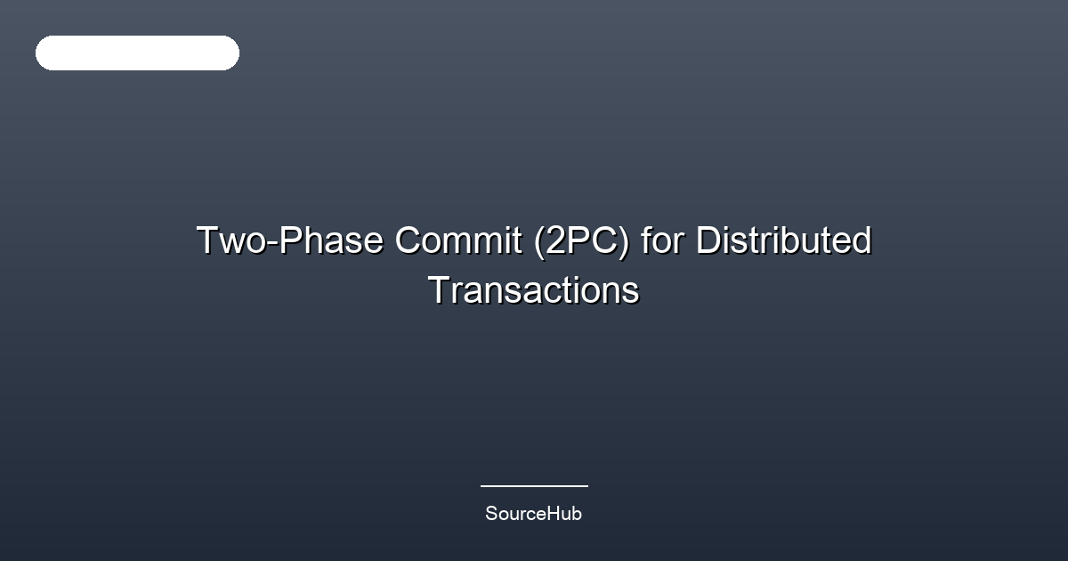 Two-Phase Commit (2PC) for Distributed Transactions
