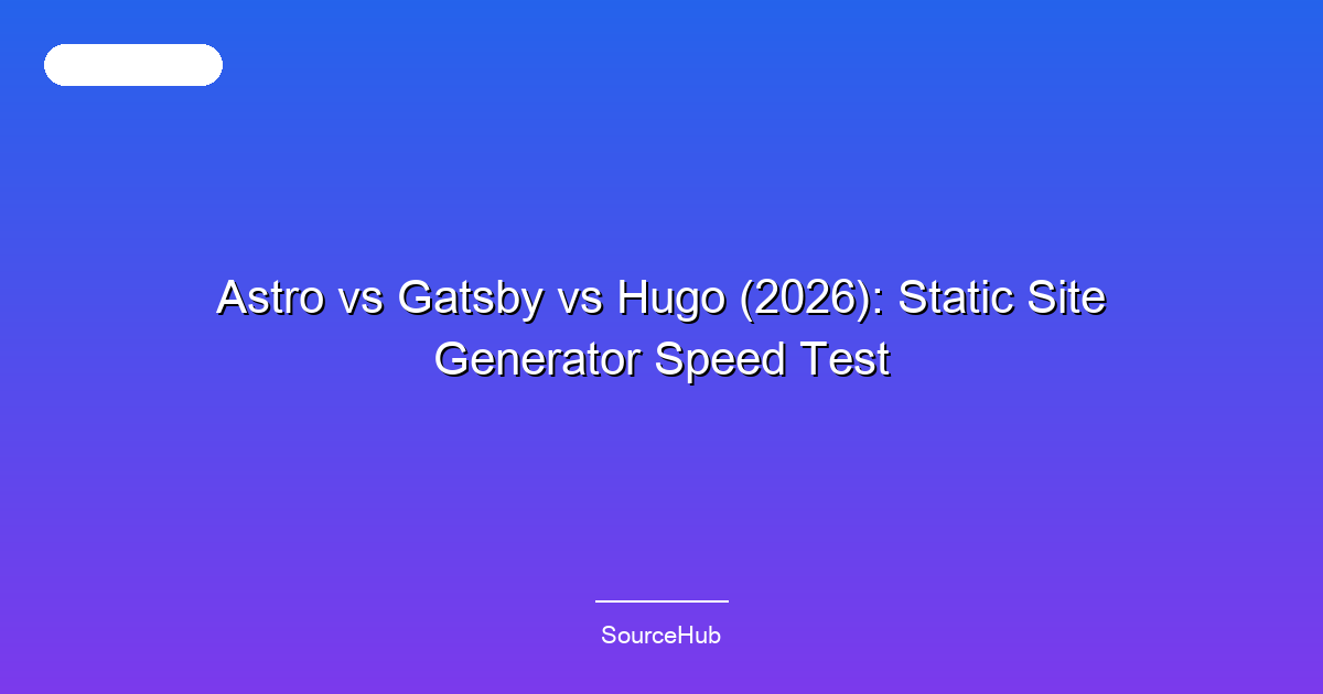 Astro vs Gatsby vs Hugo (2026): Static Site Generator Speed Test