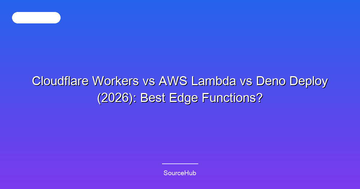 Cloudflare Workers vs AWS Lambda vs Deno Deploy (2026): Best Edge Functions?