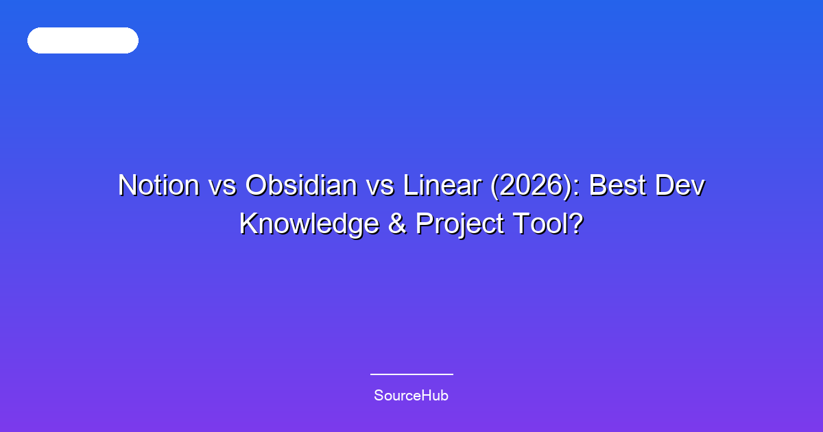 Notion vs Obsidian vs Linear (2026): Best Dev Knowledge & Project Tool?