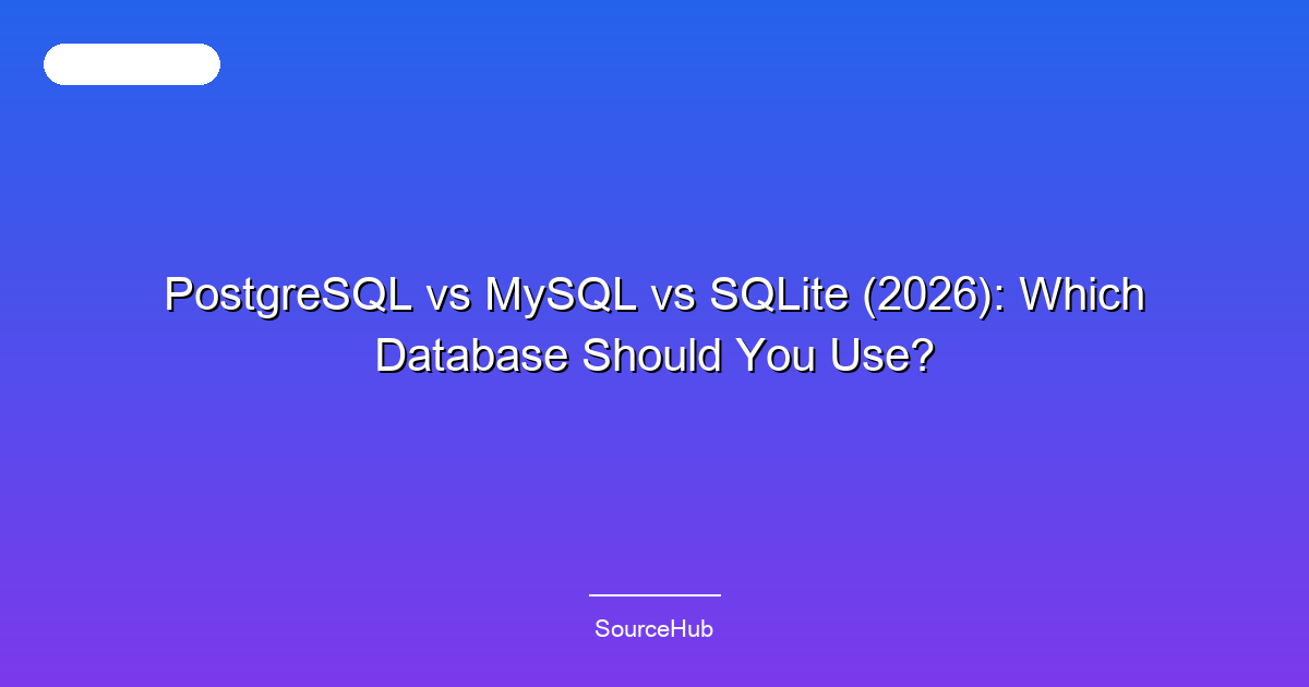 PostgreSQL vs MySQL vs SQLite (2026): Which Database Should You Use?