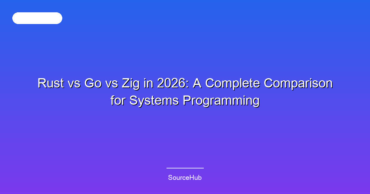 Rust vs Go vs Zig in 2026: A Complete Comparison for Systems Programming