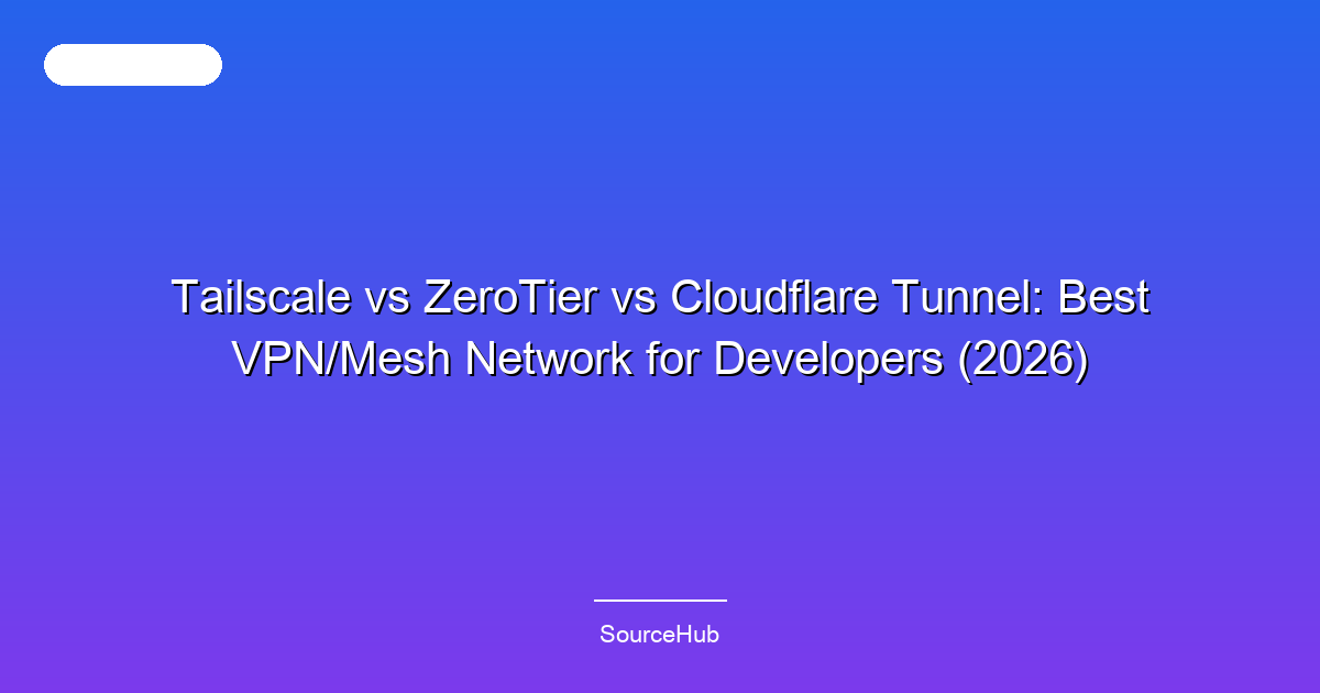 Tailscale vs ZeroTier vs Cloudflare Tunnel: Best VPN/Mesh Network for Developers (2026)