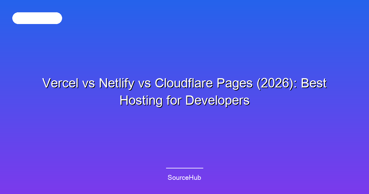 Vercel vs Netlify vs Cloudflare Pages (2026): Best Hosting for Developers