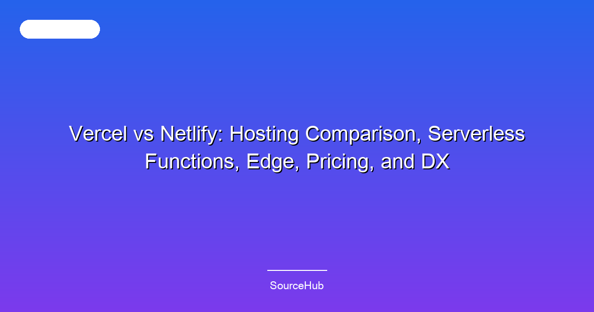 Vercel vs Netlify: Hosting Comparison, Serverless Functions, Edge, Pricing, and DX