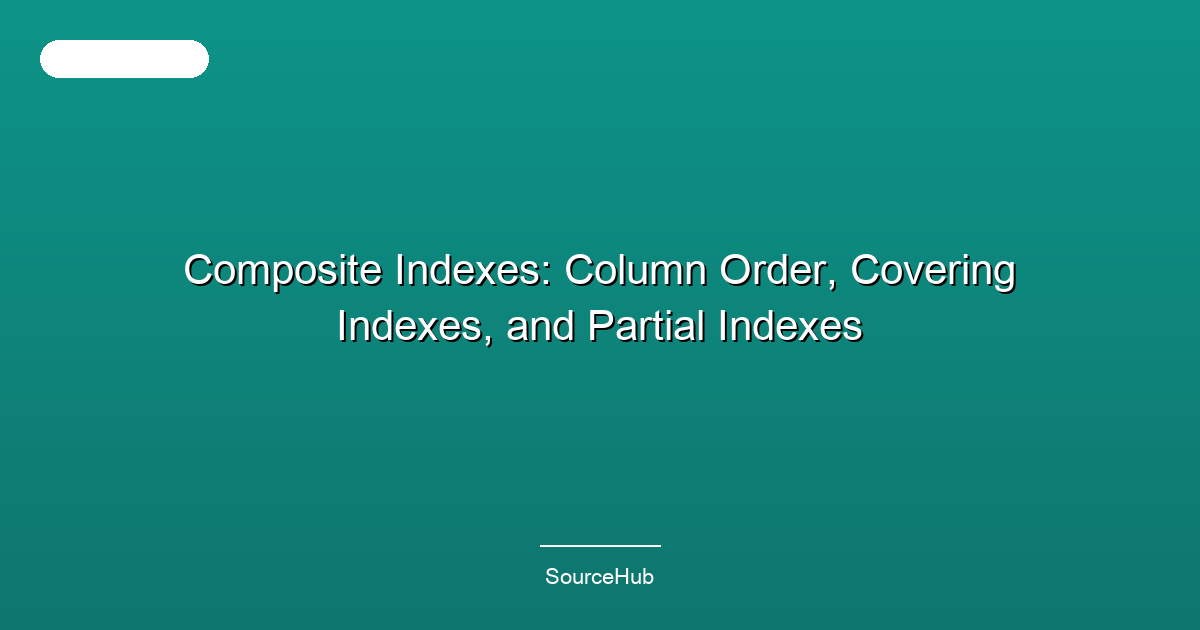 Composite Indexes: Column Order, Covering Indexes, and Partial Indexes