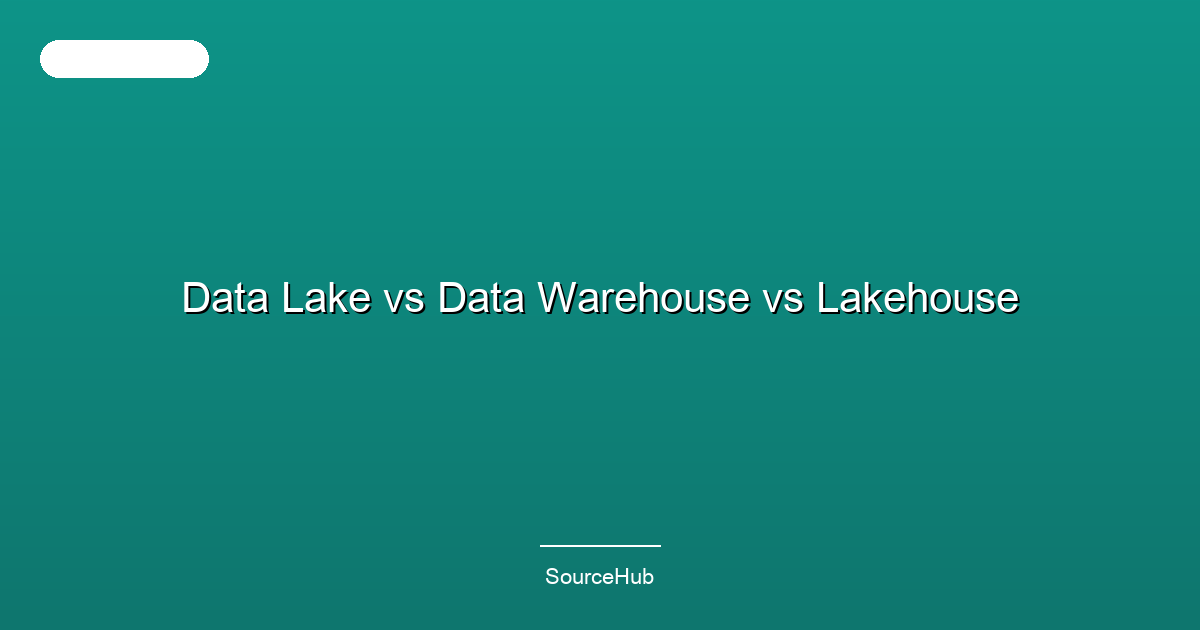 Data Lake vs Data Warehouse vs Lakehouse