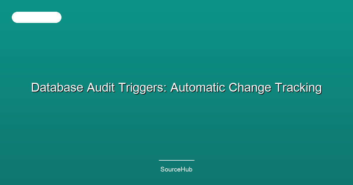 Database Audit Triggers: Automatic Change Tracking