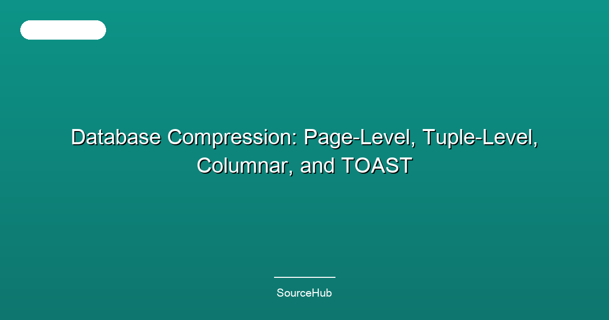Database Compression: Page-Level, Tuple-Level, Columnar, and TOAST