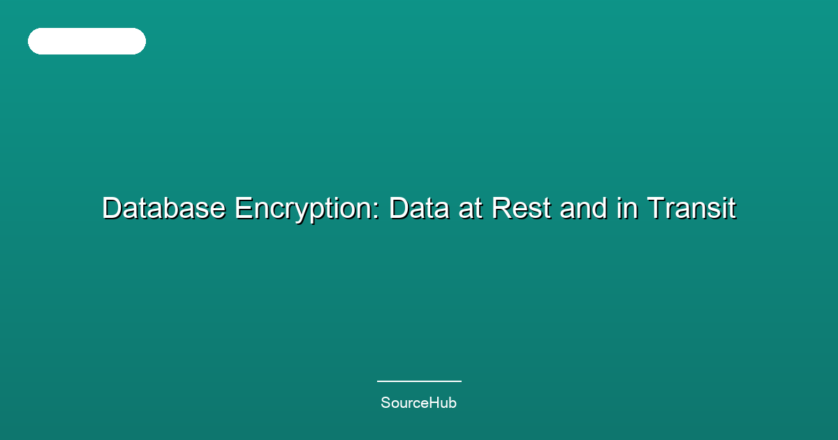 Database Encryption: Data at Rest and in Transit