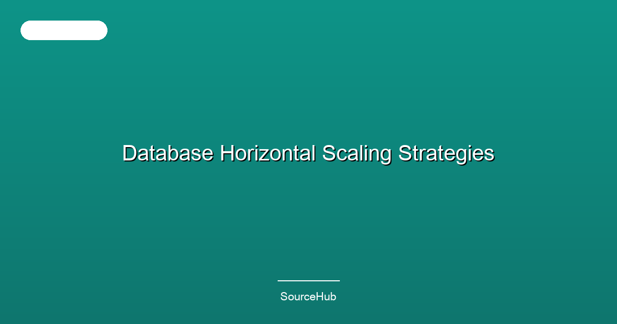 Database Horizontal Scaling Strategies
