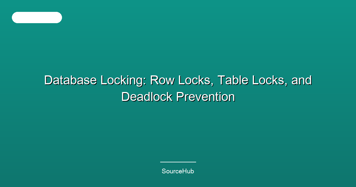 Database Locking: Row Locks, Table Locks, and Deadlock Prevention