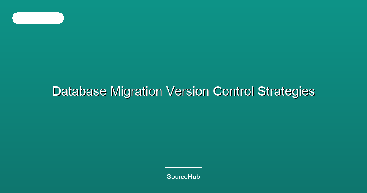 Database Migration Version Control Strategies
