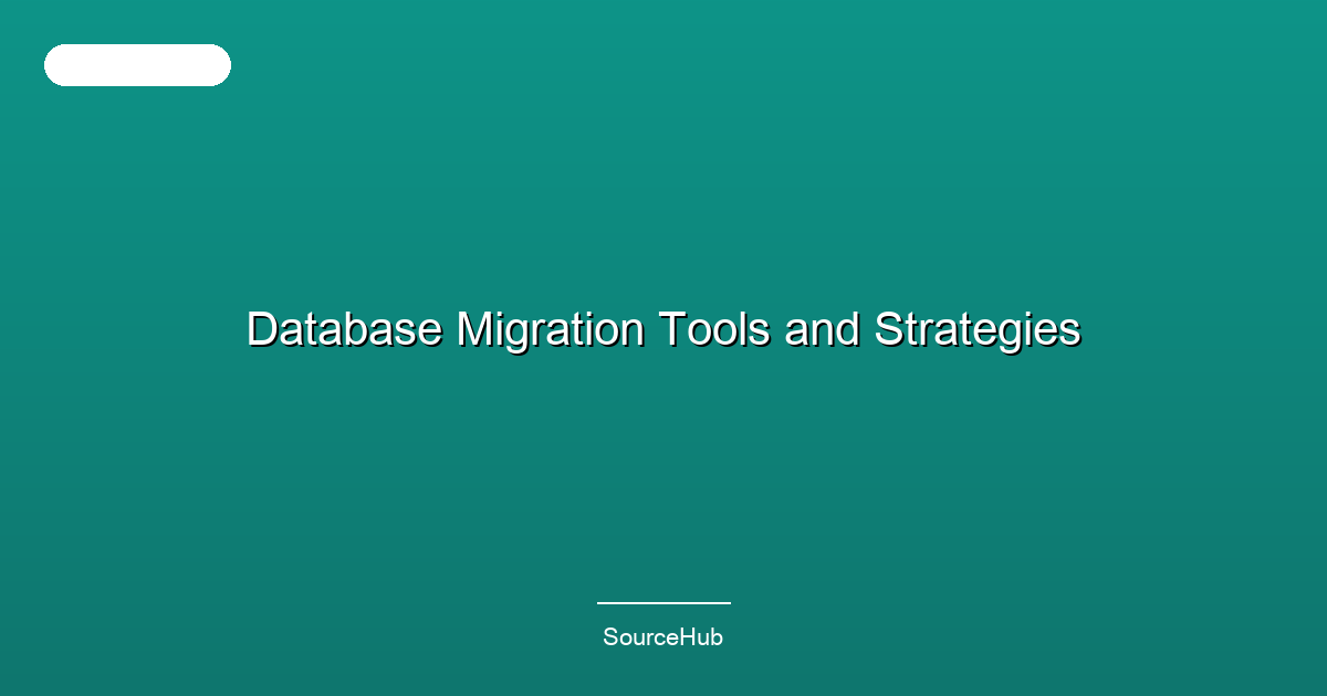 Database Migration Tools and Strategies