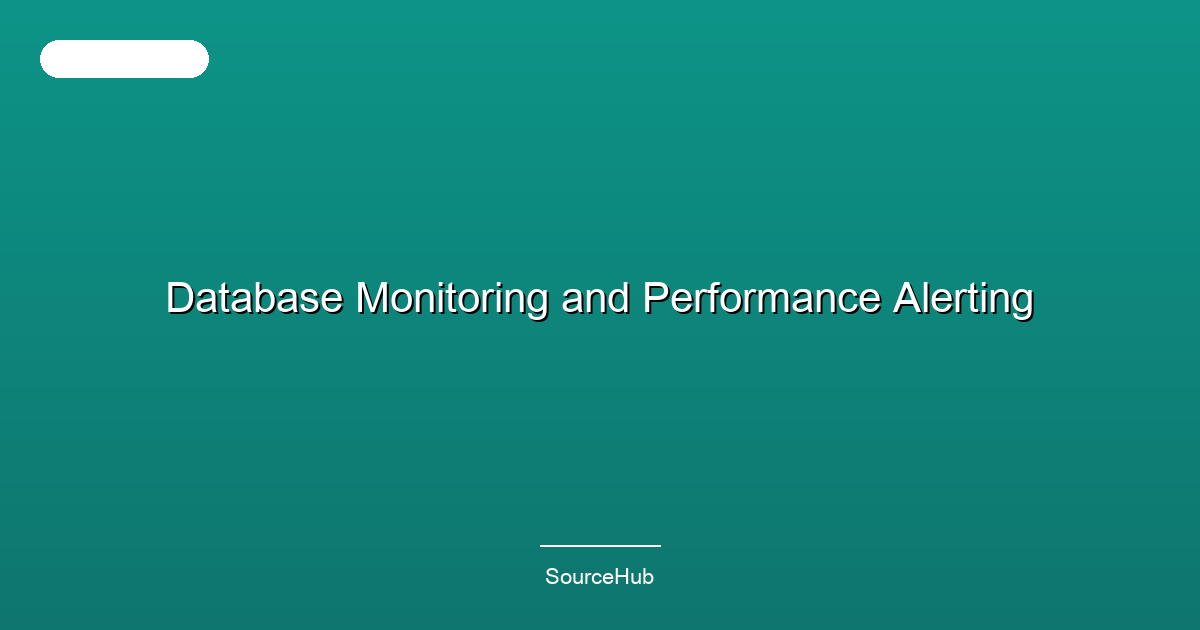 Database Monitoring and Performance Alerting