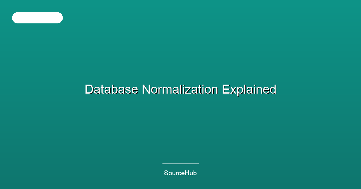 Database Normalization Explained