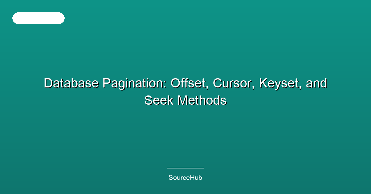 Database Pagination: Offset, Cursor, Keyset, and Seek Methods