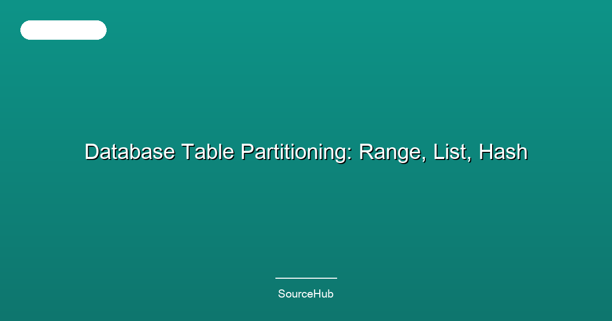 Database Table Partitioning: Range, List, Hash