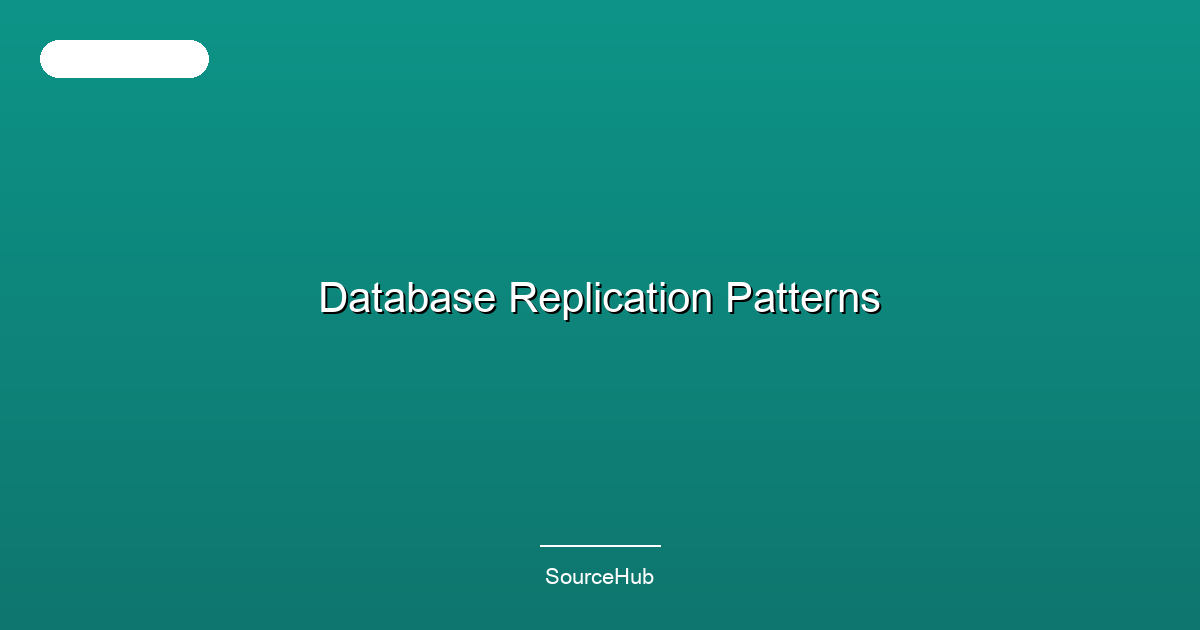 Database Replication Patterns