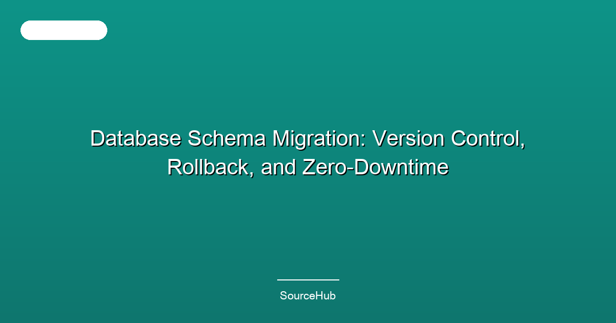 Database Schema Migration: Version Control, Rollback, and Zero-Downtime
