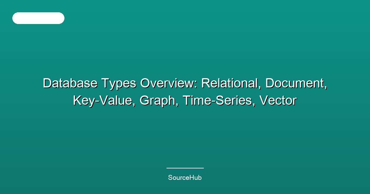 Database Types Overview: Relational, Document, Key-Value, Graph, Time-Series, Vector