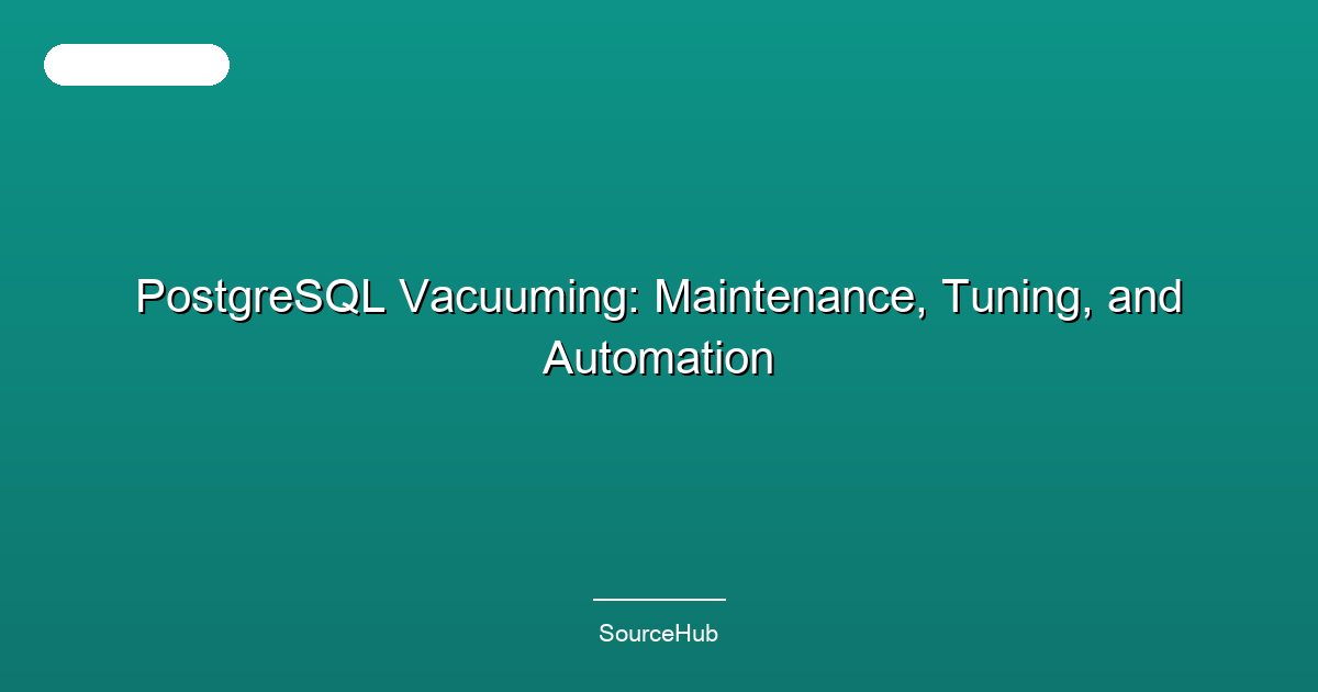 PostgreSQL Vacuuming: Maintenance, Tuning, and Automation