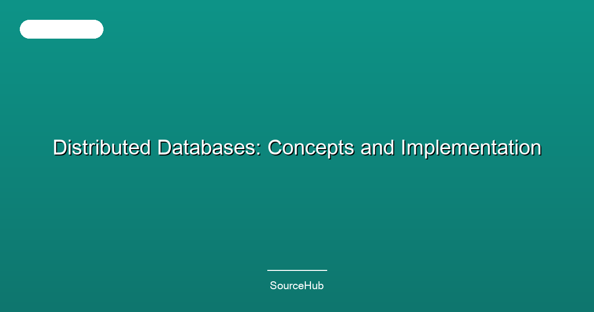 Distributed Databases: Concepts and Implementation