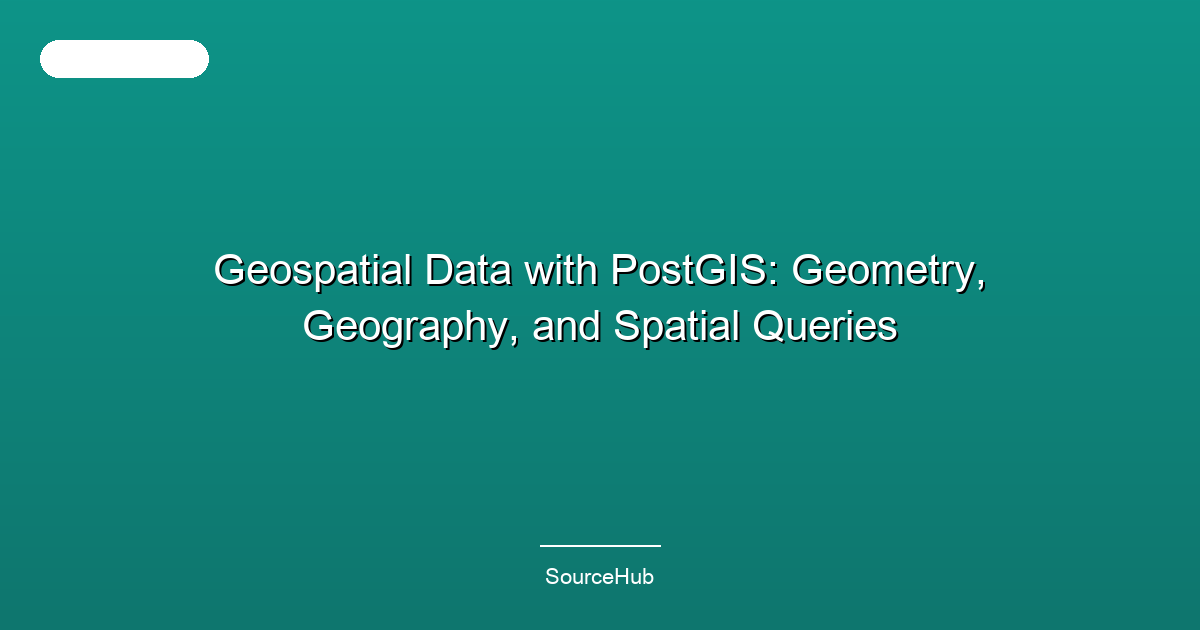 Geospatial Data with PostGIS: Geometry, Geography, and Spatial Queries